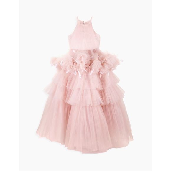 Mac Duggal Little Girl's & Girl's Tiered Ruffle-Trim Pleated Gown - Picture 4 of 9